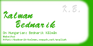kalman bednarik business card
